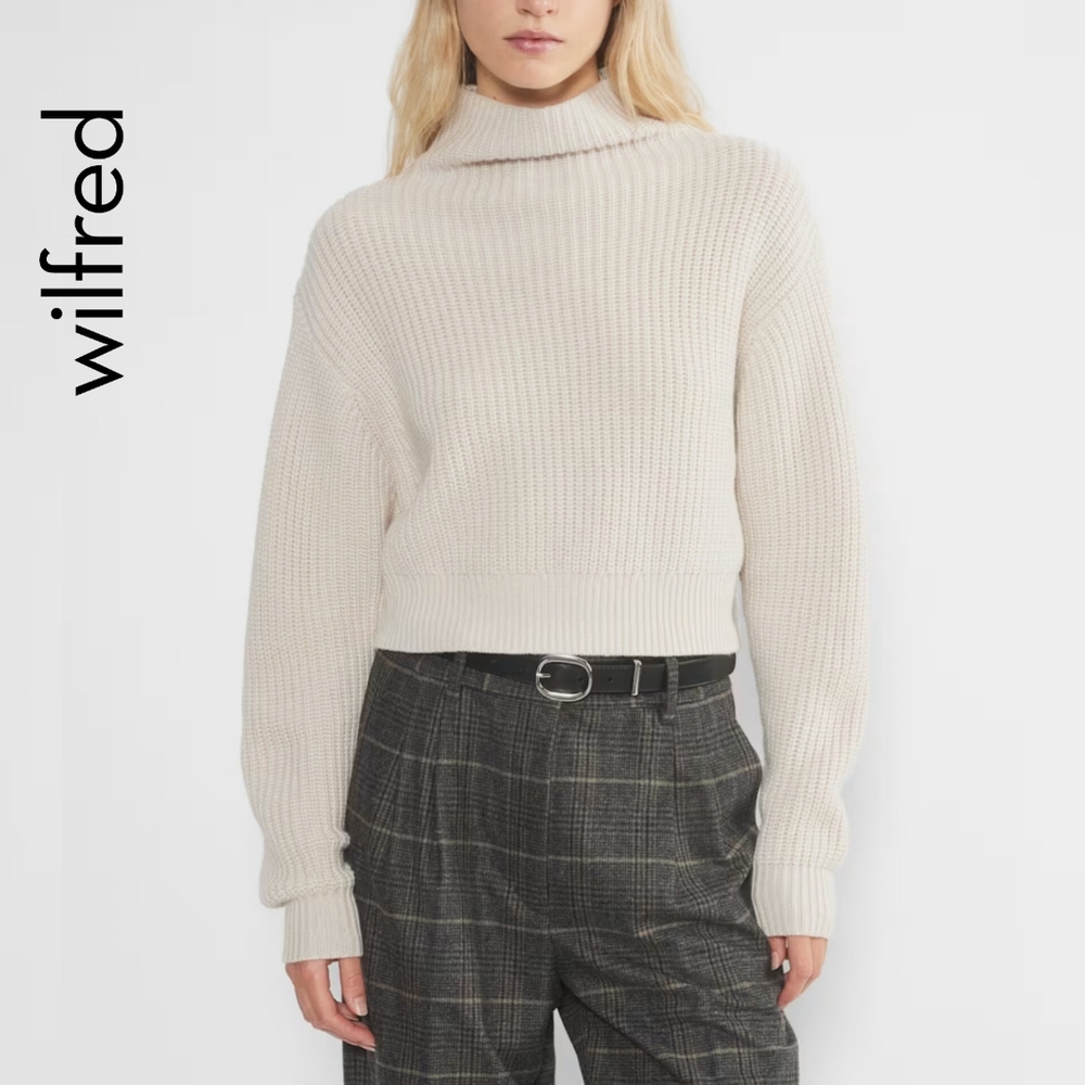 Aritzia Wilfred Montpellier Merino Wool Waist Cream Turtleneck *Read Description